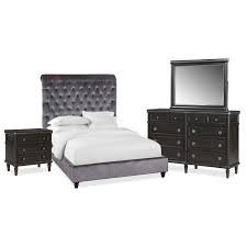 Bedroom Furniture Diana 6 Piece Queen Bedroom Set Gray And Charcoal Furniture Bedroom Sets Queen Furniture Design