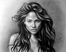 Pencil Drawing Jennifer Lopez Portrait Pencil Drawings Jennifer Lopez