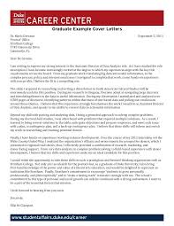 Graduate Student Example Cover Letters By Duke University Career Center Via Slideshare Cover Letter Career Resume