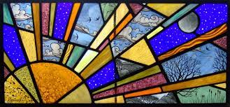 A Modern Interpretation Of The Sunburst Motif For A 1930 S House With Kiln Fired Painting Techniques Su Stained Glass Angel Stained Glass Glass Art Sculpture