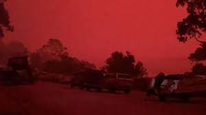 We guide our hearts through love and war like riders on the storm searching for the shore what have i learned the thicker the skin the. Blood Red Sky Choking Dust Thousands Trapped On Australia Beaches By Wildfires