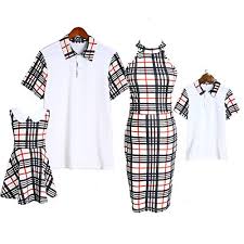 popreal short sleeve cotton t shirt and bowknot dress family matching outfits