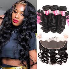 Brazilian loose wave hair has the ability to be dyed/bleached/ironed like your own hair. Unprocessed Yolissa Brazilian Loose Wave Virgin Hair 3 Bundles With Hand Tied Lace Frontal 13 4 Yolissa Hair