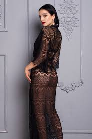Sheer Black Long Lace Robe See Through Bridesmaid Dressing Etsy Long Lace Robe Luxury Robes See Through Dress