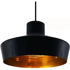 A modern pendant light will be sleek and simple, usually black or white metal or perhaps made of glass. Black Metal Ceiling Pendant Light Fitting With Metallic Gold Inside