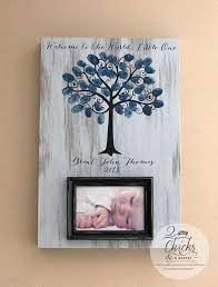 Baby Shower Fingerprint Tree Picture Frame Guest Book Alternative Welcome To The World Little On Baby Shower Fingerprint Baby Shower Pictures Baby Shower Diy