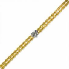 A stainless steel piece with charms can add a hint of the bohemian, while a delicate gold or silver ankle bracelet. 10k Two Tone Gold Diamond Cut Double Rope Heart Anklet 9 5 Zales