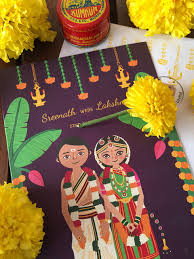 Indian wedding stock music and background music. Meet Radha Ramachandran Illustrator Indian Wedding Invitation Cards Illustrated Wedding Invitations Unique Wedding Invitations