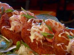 Fried Green Tomatoes With Shrimp And Remoulade Sauce Recipe Food Network Recipes Remoulade Sauce Recipes