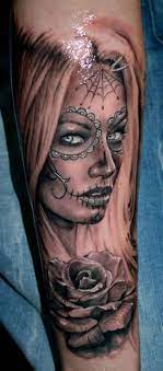 It represents that after a beautiful life comes the ugly truth of death. Beautiful Sugar Skull Face Tattoo 3 Fmag Com
