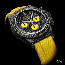 Rolex Diw Ntpt Carbon Daytona All Carbon Lemon Edition Retail Us 48 990 In 2020 Custom Rolex Rolex Luxury Watches For Men