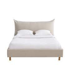 Grey Bed With Slat Frame 180x200 Maisons Du Monde Lit 180x200 Idees De Lit Literie Beige