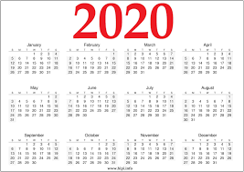 19 free printable yearly calendar templates for 2020 in microsoft word format. 12 Month Printable Free 2020 Calendar Red And Black Hipi Info Calendars Printable Free
