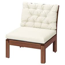 Applaro Chair Outdoor Brown Stained Kuddarna Beige Ikea In 2020 Ikea Cushions On Sofa Easy Chair