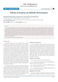Pdf Effects Of Anxiety On Athletic Performance