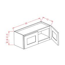 All upper cabinets are available in heights of 30 and 40 inches (some come in 36 inches). Shaker White Wall Bridge Cabinets 30 W X 24 H X 12 D The Cabinet Resource