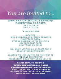 Both parties must take a parenting education class. Mha Nation Social Services Parenting Classes Mha Nation