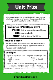 The formula for calculating unit price is: How To Calculate Unit Price Stretching Cents