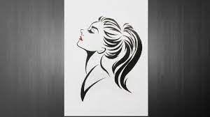 Pin On Girl Drawing Using Black Marker Pen Drawing