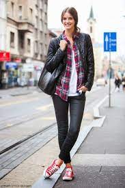Shoes Red Converse Converse Red Sneakers Sneakers Low Top Sneakers Leggings Black Leggings Leather Leggings T Red Converse Outfit Outfits With Converse Fashion