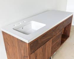 60 Floating Wood Vanity Offset
