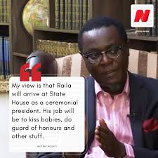 1 day ago · political analyst prof mutahi ngunyi house goes up in flames police are investigating the cause an inferno that occurred at the home of political analyst prof mutahi ngunyi early wednesday. My View Is That Raila Will Arrive At Opera News Kenya Facebook