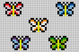 Butterfly Pixel Art Dessin Petit Carreau Modele De Broderie Point De Croix
