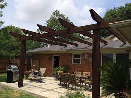 Pergola Attached To Roof Would Prefer Beams To Be Angled Coming From Roof Line But Like The Gap Bet Pergola Pergola Patio Ideas Diy Pergola Attached To House
