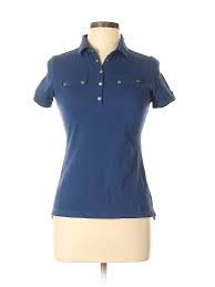 Details About Barbour Women Blue Short Sleeve Polo 10