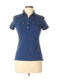 details about barbour women blue short sleeve polo 10