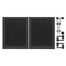 Veranda Pro Series 6 Ft X 5 Ft Anaheim Privacy Double Drive Through Vinyl Black Fence Gate 153682 At The Home Depot Fence Gate Fence Gate Design Fence
