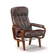 Danish modern chair and ottoman sets by price. 3d Retro Danish Leather Swivel Lounge Chair Cgtrader