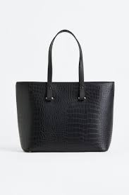 Túi shopper - Màu đen/Hoa văn da cá sấu - Ladies | H&M VN