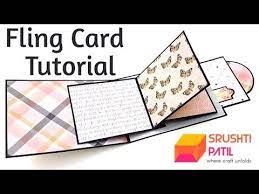 Use acetate to float strips of cardstock over your card front. Fling Card Tutorial By Srushti Patil Youtube Fun Fold Cards Fancy Fold Card Tutorials Card Tutorial