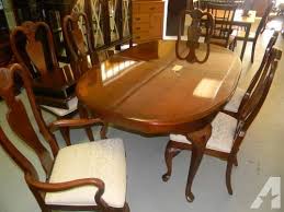 Coaster carone 705018 51.25 coffee table with chrome queen anne legs and glass top in black. Queen Anne Dining Room Table W 6 Chairs China Cabinet Dining Room Table Oval Dining Room Table Dining