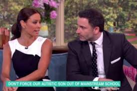 Melanie, who has two children, roman, 9, and valentino, 7, has chosen not to speak about valentino's condition until now. Melanie Sykes And Ex Husband Reunite For Autistic Son On This Morning Tv Radio Showbiz Tv Express Co Uk
