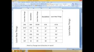 How To Change Text Direction In Table Text In Ms Word Youtube