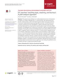 Cef naem kongsi orang rumah bakal bersalln ank perempvan! Pdf Efl Teachers Teaching Style Creativity And Burnout A Path Analysis Approach