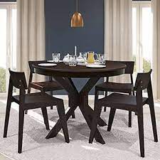 Hampson 4 seat round dining table, brass & plum glass. Liana Gordon 4 Seater Round Dining Table Set Urban Ladder