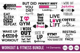 Workout Fitness Bundle Gym Graphic By Cutfilesgallery Creative Fabrica
