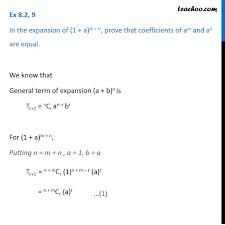 Check spelling or type a new query. Ex 8 2 9 In Expansion Of 1 A M N Prove Coefficients