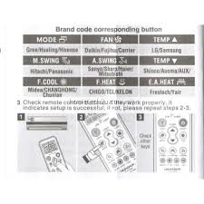 This quick guide simply says what each of the air conditioning remote control symbols are. Chunghop All In 1 Universal Air Conditioner Remote Control 5000 In 1