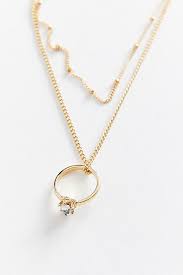 Layered Ring Necklace Layered Rings Ring Necklace Layered Necklace Set
