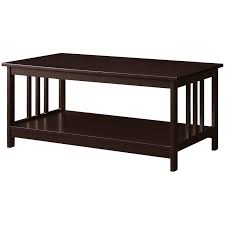 Founded atop a metal frame, this rectangular piece features two tiers made. Convenience Concepts Mission Coffee Table In Espresso Wood Finish 203382es