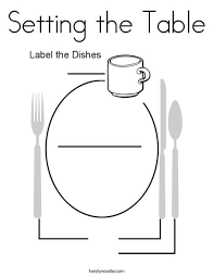 You are viewing some table sketch templates click on a template to sketch over it and color it in and share with your family and friends. Setting The Table Coloring Page Twisty Noodle