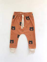Baby Boy Pants Organic Leggings In Rust Bear Print Baby Etsy Organic Baby Leggings Baby Girl Pants Baby Boy Clothes Hipster
