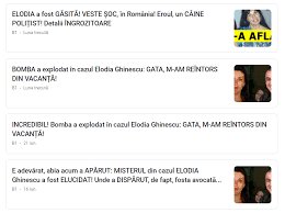 Actiunile de cautare sunt extrem de dificile avand in vedere ca temperatura apei este extrem de. Presa Din Romania Nu S A Plictisit De Cazul Elodia DeÈi Au Trecut 12 Ani De La DispariÈia Ei Mediastandard Ro