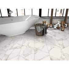 Make a bold flooring statement that will add dimension and lend visual. Arina Bianco Diamond Matte Porcelain Tile Porcelain Tile Bathroom Porcelain Tile Marble Tile Bathroom