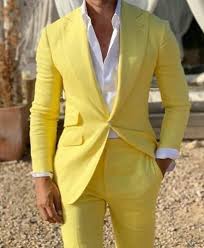 Black And Yellow Suit Men Linen Suits Yellow Summer Beach Suit 2 Piece Suit One Etsy In 2020 Dress Suits For Men Prom Suits For Men Designer Suits For Men