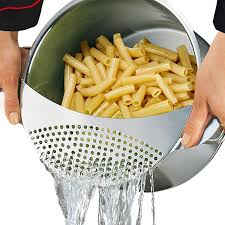 Kitchen gizmo strainer silicone colander Amazon Com Kaycrown Best Utensils Pan Pot Spaghetti Strainer Premium Stainless Steel Pasta Kitchen Strainer Vegetables Colander Drainer Fits All Pots Up To 10 Inches Home Kitchen